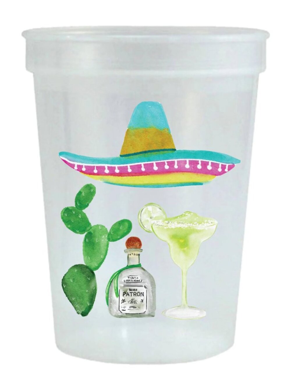 Fiesta Theme Frosted Plastic Cups